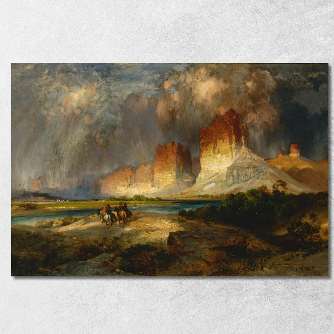 Scogliere Del Fiume Colorado Superiore Territorio Del Wyoming 2 Thomas Moran tmr14 quadro stampato su tela Scogliere Del Fiume Colorado Superiore Territorio Del Wyoming 2 Thomas Moran tmr14 quadro stampato su tela