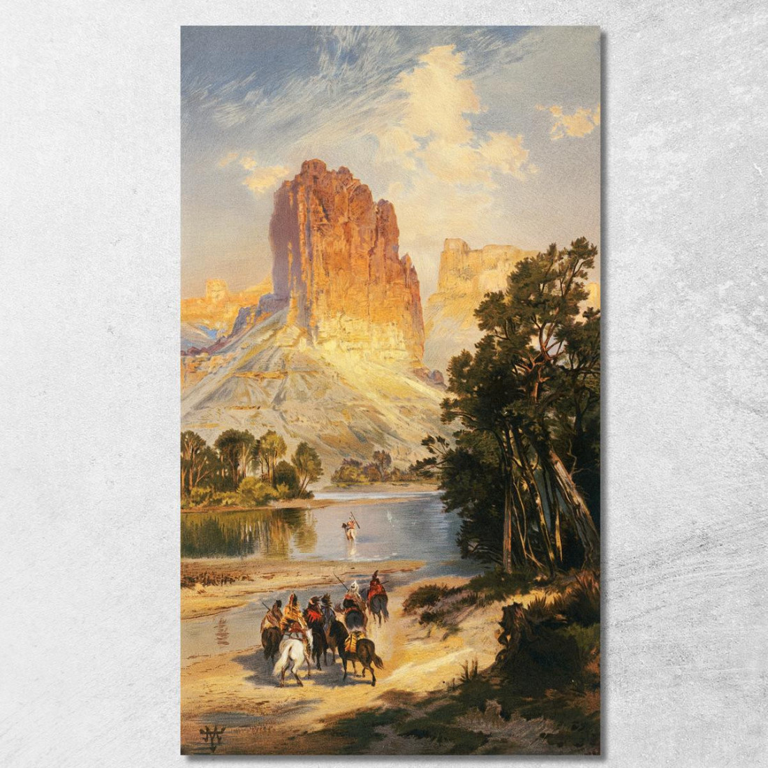 Scogliere Del Fiume Colorado Superiore Territorio Del Wyoming Thomas Moran tmr15 quadro stampato su tela Scogliere Del Fiume Colorado Superiore Territorio Del Wyoming Thomas Moran tmr15 quadro stampato su tela