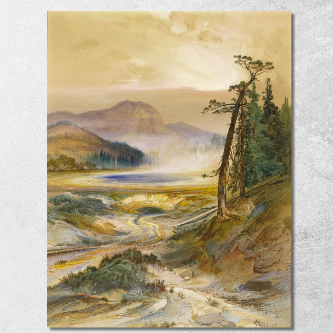Geyser Excelsior Parco Di Yellowstone Thomas Moran tmr19 quadro stampato su tela Geyser Excelsior Parco Di Yellowstone Thomas Moran tmr19 quadro stampato su tela