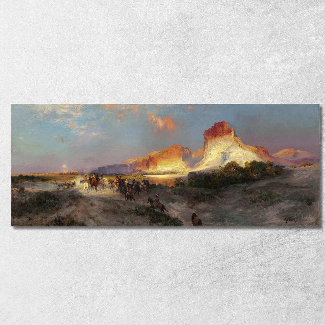 Scogliere Del Fiume Verde Thomas Moran tmr28 quadro stampato su tela Scogliere Del Fiume Verde Thomas Moran tmr28 quadro stampato su tela