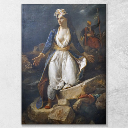 La Grecia Sulle Rovine Di Missolonghi Eugène Delacroix edx44 quadro stampato su tela