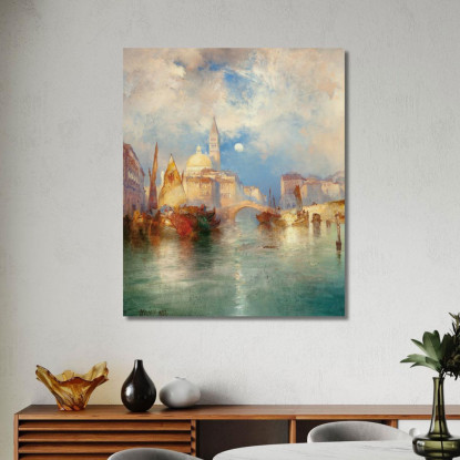 Moonrise Chioggia Venice Thomas Moran tmr42 quadro stampato su tela