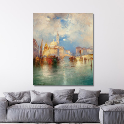 Moonrise Chioggia Venice Thomas Moran tmr42 quadro stampato su tela