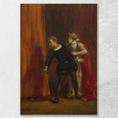 Amleto E Sua Madre Eugène Delacroix edx47 quadro stampato su tela