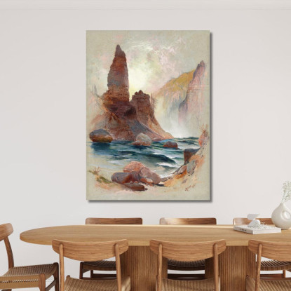 Torre A Tower Falls Yellowstone Thomas Moran tmr77 quadro stampato su tela