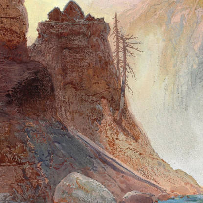Torre A Tower Falls Yellowstone Thomas Moran tmr77 quadro stampato su tela