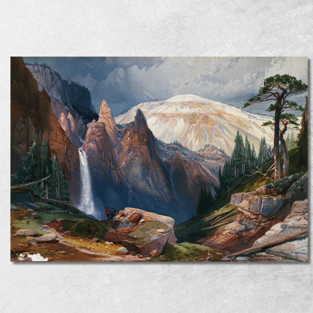 Cascate Della Torre E Montagna Di Zolfo Yellowstone Thomas Moran tmr78 quadro stampato su tela Cascate Della Torre E Montagna Di Zolfo Yellowstone Thomas Moran tmr78 quadro stampato su tela