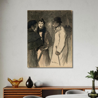 Conversazione Per Strada La Sera Théophile Alexandre Steinlen tas12 quadro stampato su tela