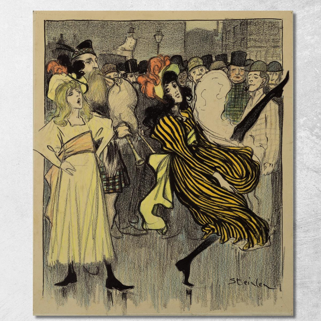 Ballerino Scozzese In Una Strada Di Londra Théophile Alexandre Steinlen tas13 quadro stampato su tela Ballerino Scozzese In Una Strada Di Londra Théophile Alexandre Steinlen tas13 quadro stampato su tela