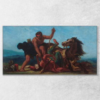 Ercole Conquistatore Di Ippolita Regina Delle Amazzoni Eugène Delacroix edx54 quadro stampato su tela