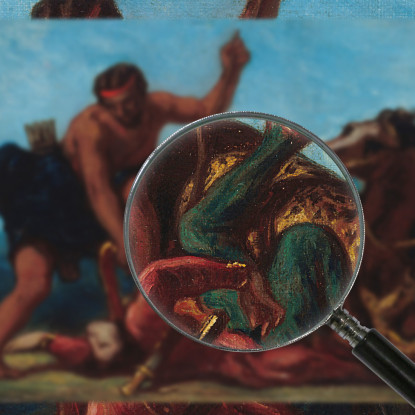 Ercole Conquistatore Di Ippolita Regina Delle Amazzoni Eugène Delacroix edx54 quadro stampato su tela