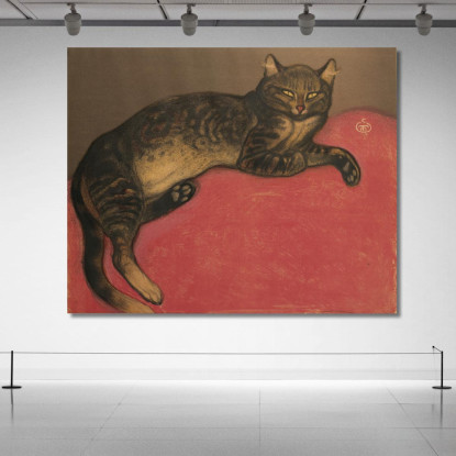 Gatto Inverno Su Un Cuscino Théophile Alexandre Steinlen tas35 quadro stampato su tela
