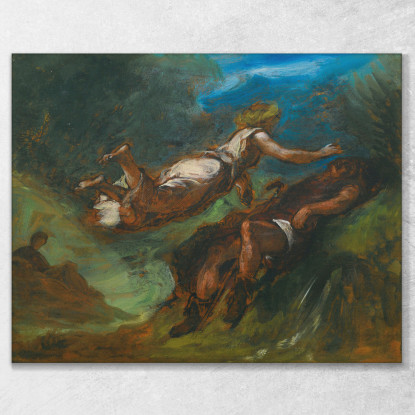 Esiodo E La Musa Eugène Delacroix edx57 quadro stampato su tela