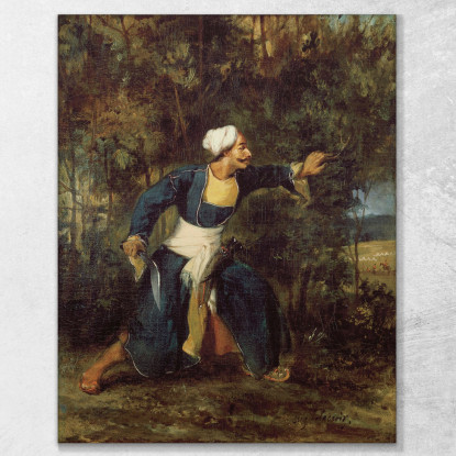 Indiano Armato Con Pugnale Gurkha Eugène Delacroix edx58 quadro stampato su tela