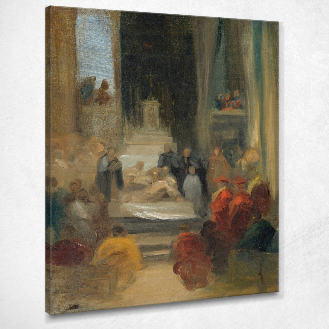 Interno Di Una Chiesa Ordinazione Dei Carmelitani Eugène Delacroix edx59 quadro stampato su tela Interno Di Una Chiesa Ordinazione Dei Carmelitani Eugène Delacroix edx59 quadro stampato su tela