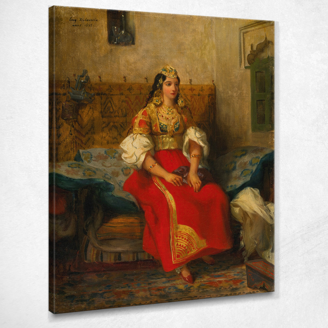 Donna Ebrea Di Tangeri In Costume Da Appartamento Eugène Delacroix edx61 quadro stampato su tela Donna Ebrea Di Tangeri In Costume Da Appartamento Eugène Delacroix edx61 quadro stampato su tela