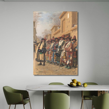 Coro Dei Dervisci Che Chiedono L'Elemosina. Tashkent Vasily Vereshchagin vvr16 quadro stampato su tela