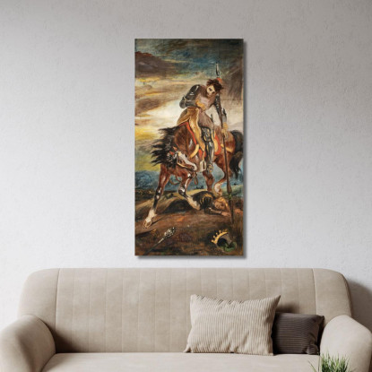 Re Roderico Eugène Delacroix edx63 quadro stampato su tela