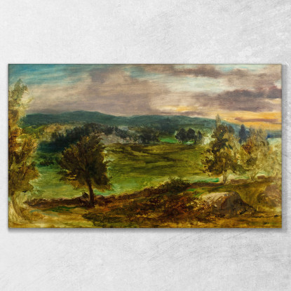 Paesaggio A Champrosay Eugène Delacroix edx64 quadro stampato su tela