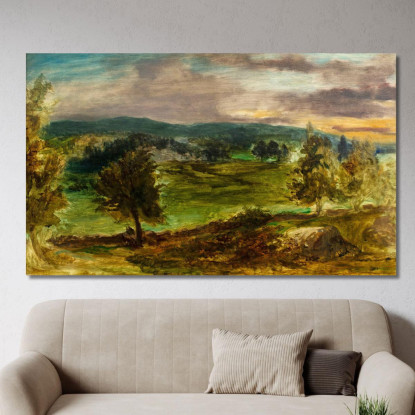 Paesaggio A Champrosay Eugène Delacroix edx64 quadro stampato su tela
