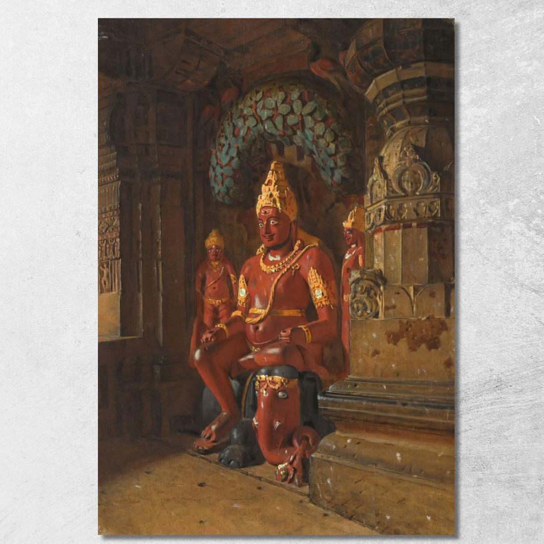 Statua Di Vishnu Al Tempio Di Indra A Ellora Vasily Vereshchagin vvr51 quadro stampato su tela Statua Di Vishnu Al Tempio Di Indra A Ellora Vasily Vereshchagin vvr51 quadro stampato su tela