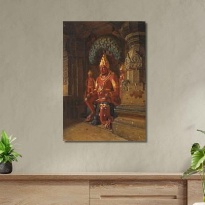 Statua Di Vishnu Al Tempio Di Indra A Ellora Vasily Vereshchagin vvr51 quadro stampato su tela