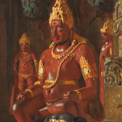 Statua Di Vishnu Al Tempio Di Indra A Ellora Vasily Vereshchagin vvr51 quadro stampato su tela