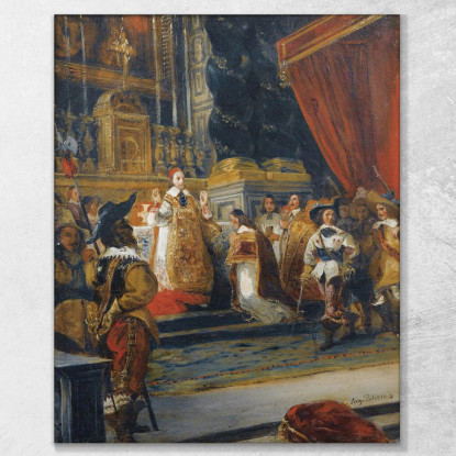 Il Cardinale Richelieu Mentre Celebra La Messa Nella Cappella Del Palais Royal Eugène Delacroix edx66 quadro stampato su tela