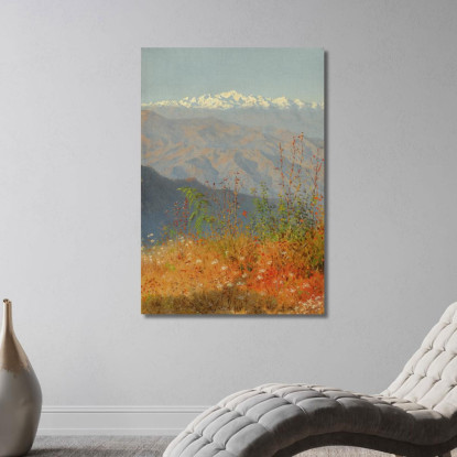 Tramonto Sull'Himalaya Vasily Vereshchagin vvr54 quadro stampato su tela