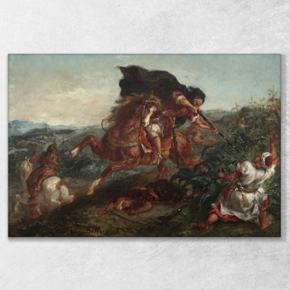 La Lotta Eugène Delacroix edx67 quadro stampato su tela
