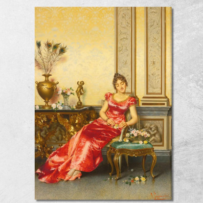 Un Cesto Di Fiori Vittorio Reggianini vrg1 quadro stampato su tela