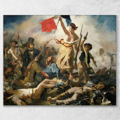 La Libertà Che Guida Il Popolo Eugène Delacroix edx70 quadro stampato su tela