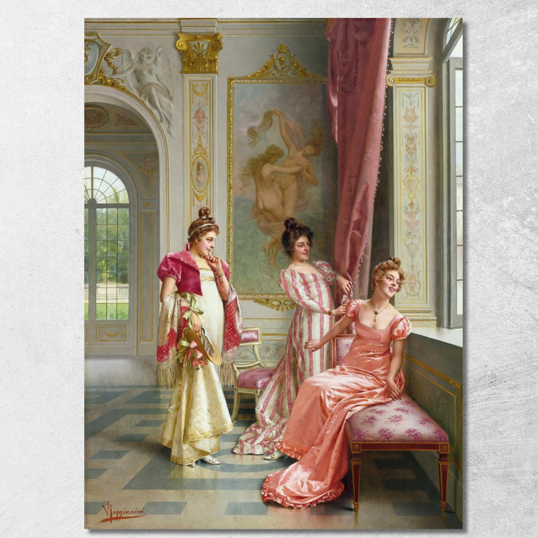 Le Coquettes - Avventura Vittorio Reggianini vrg17 quadro stampato su tela