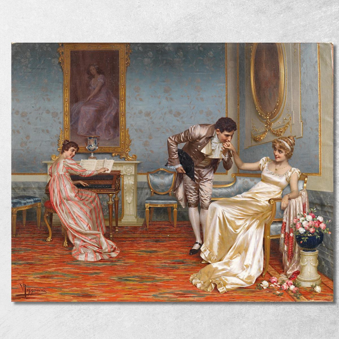Il Corteggiatore Vittorio Reggianini vrg26 quadro stampato su tela Il Corteggiatore Vittorio Reggianini vrg26 quadro stampato su tela
