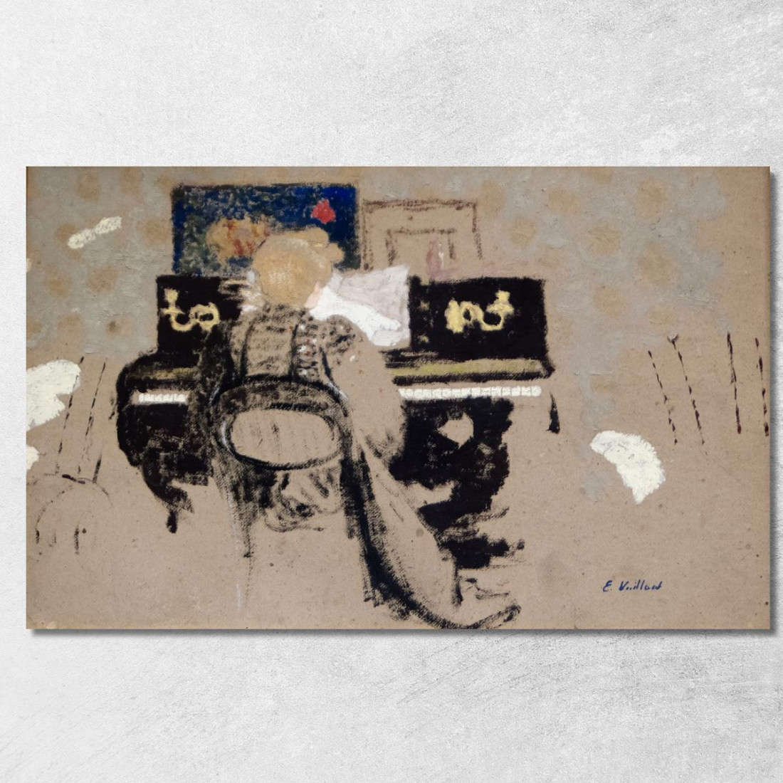 Al Pianoforte Édouard Vuillard evu8 quadro stampato su tela Al Pianoforte Édouard Vuillard evu8 quadro stampato su tela