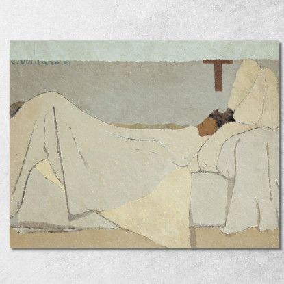 Au Lit A Letto 1891 Édouard Vuillard evu10 quadro stampato su tela