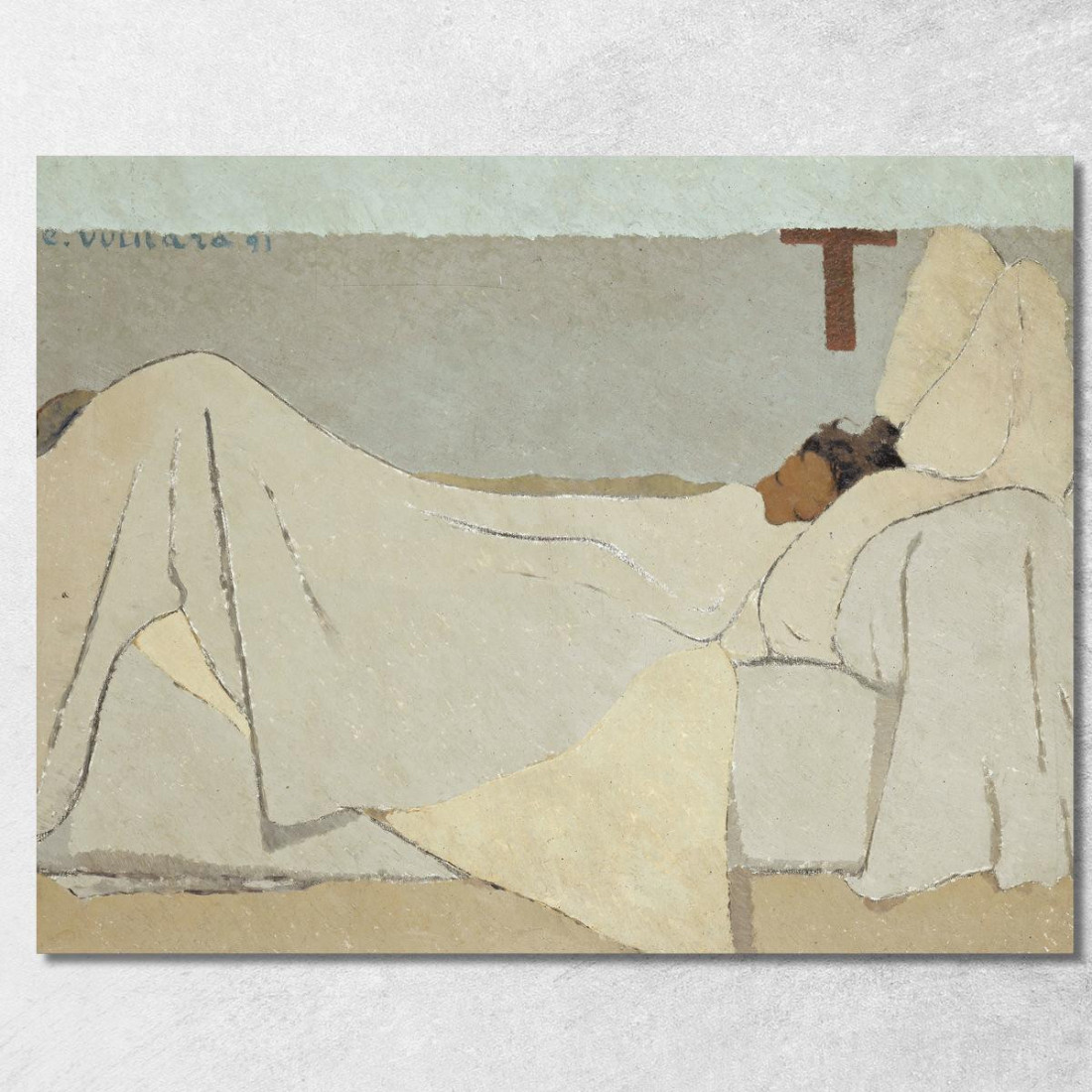 Au Lit A Letto 1891 Édouard Vuillard evu10 quadro stampato su tela Au Lit A Letto 1891 Édouard Vuillard evu10 quadro stampato su tela