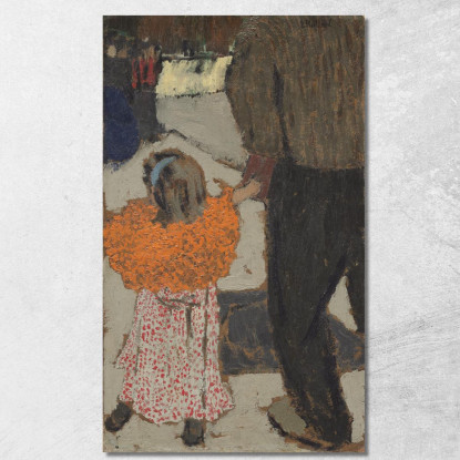 Bambino Che Indossa Una Sciarpa Rossa Édouard Vuillard evu17 quadro stampato su tela