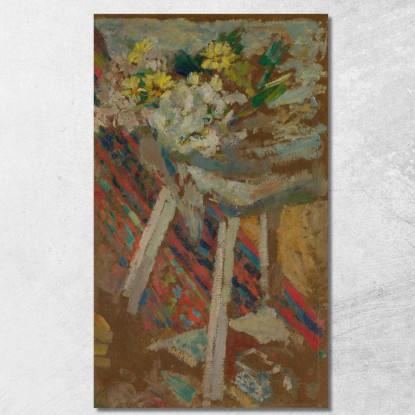 Fiori Su Uno Sgabello Édouard Vuillard evu29 quadro stampato su tela