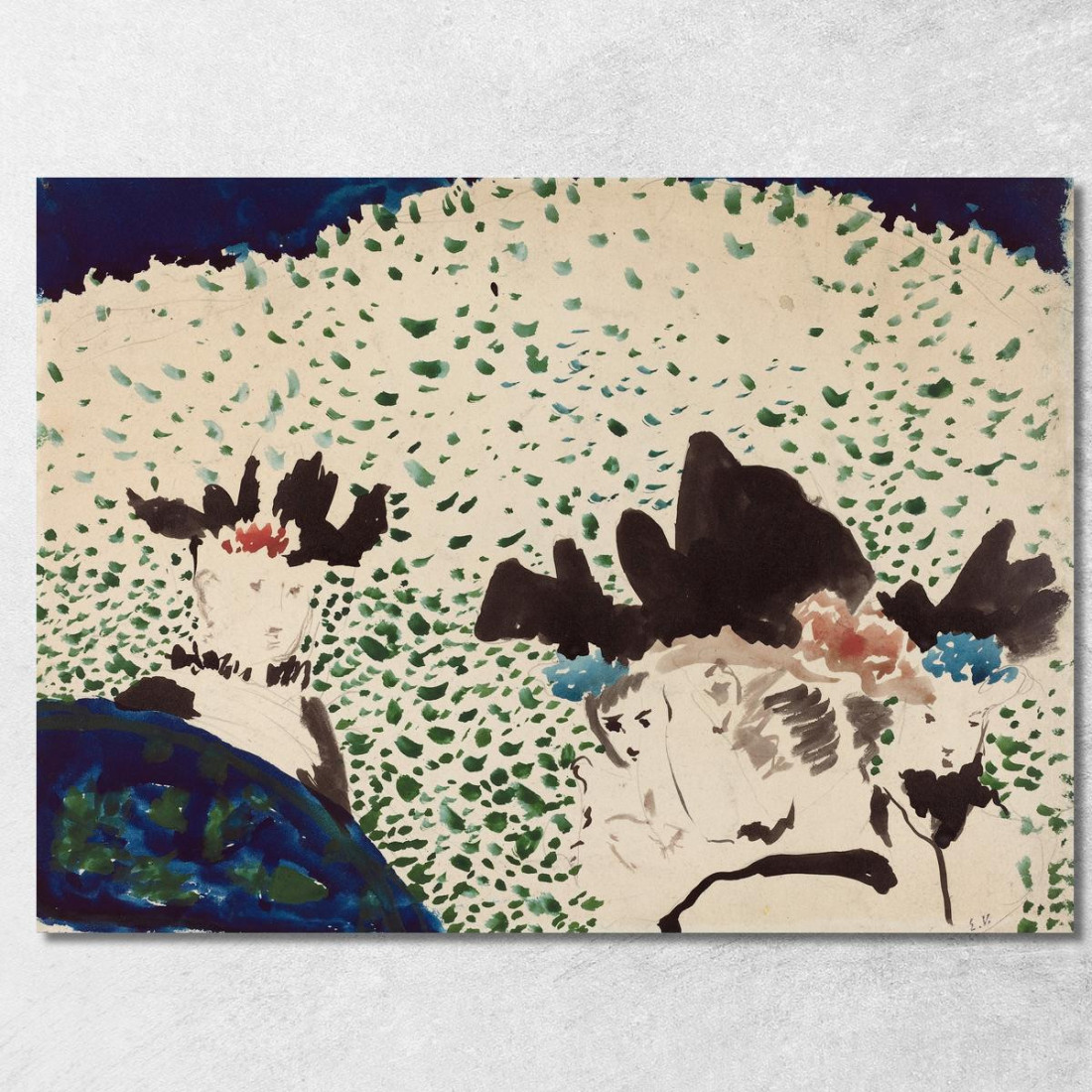 Quattro Signore Con Cappelli Fantasiosi Édouard Vuillard evu31 quadro stampato su tela Quattro Signore Con Cappelli Fantasiosi Édouard Vuillard evu31 quadro stampato su tela