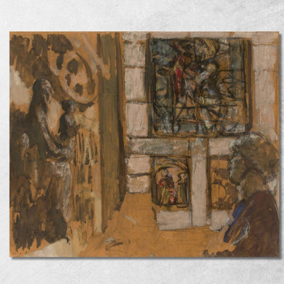 La Sala Del Medioevo Al Museo Delle Arti Decorative Édouard Vuillard evu57 quadro stampato su tela