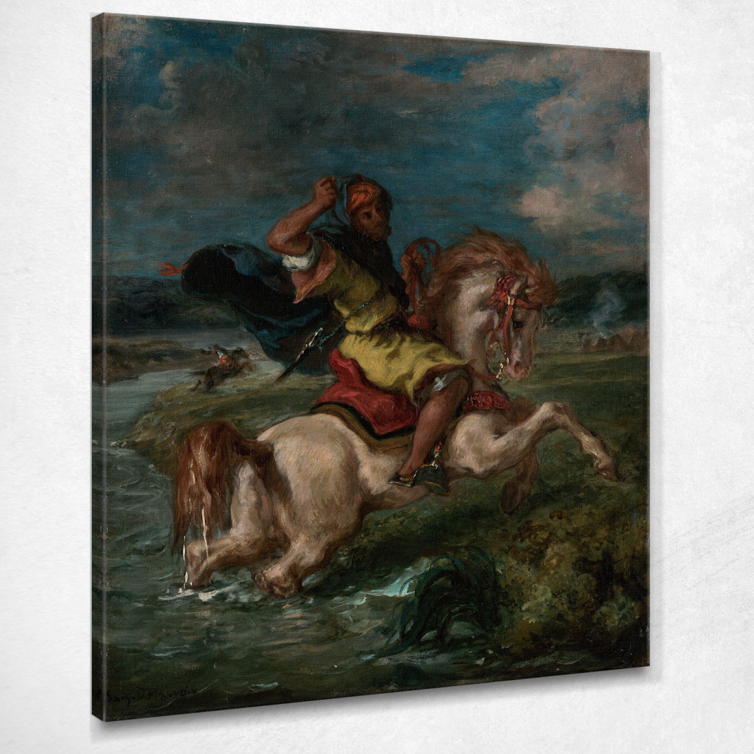 Cavaliere Marocchino Che Attraversa Un Guado Eugène Delacroix edx81 quadro stampato su tela Cavaliere Marocchino Che Attraversa Un Guado Eugène Delacroix edx81 quadro stampato su tela