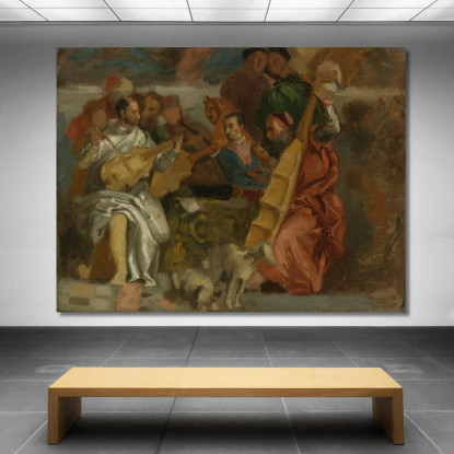 Musicisti Eugène Delacroix edx82 quadro stampato su tela