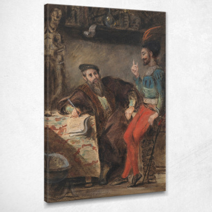 Mefistofele Appare A Faust Eugène Delacroix edx83 quadro stampato su tela