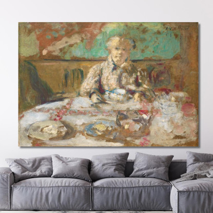 Madame Vuillard A Tavola Édouard Vuillard evu107 quadro stampato su tela