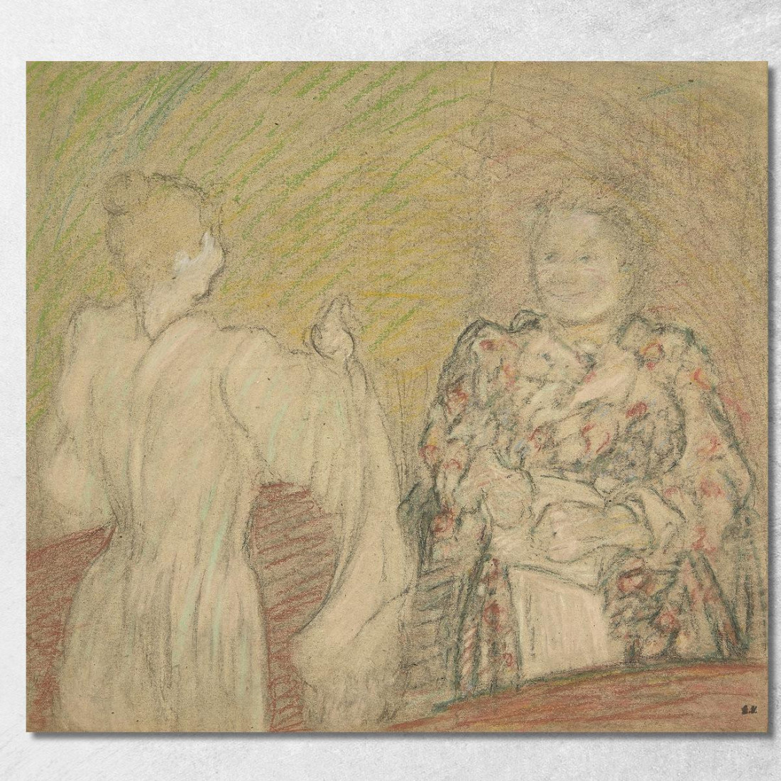 Madame Vuillard Conversa Con Una Giovane Ragazza Édouard Vuillard evu109 quadro stampato su tela Madame Vuillard Conversa Con Una Giovane Ragazza Édouard Vuillard evu109 quadro stampato su tela