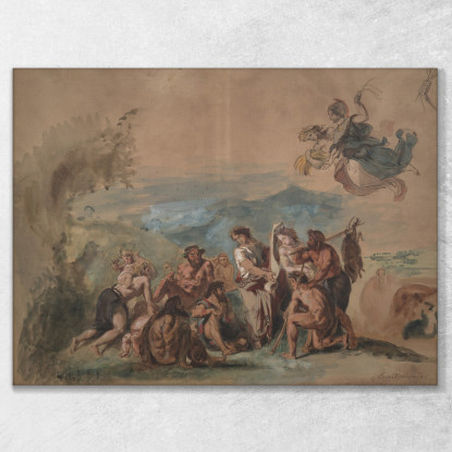 Orfeo Porta La Civiltà Agli Antenati Barbari Dei Greci Eugène Delacroix edx86 quadro stampato su tela