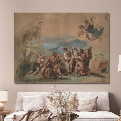 Orfeo Porta La Civiltà Agli Antenati Barbari Dei Greci Eugène Delacroix edx86 quadro stampato su tela