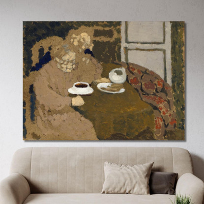 Due Donne Che Bevono Caffè Édouard Vuillard evu171 quadro stampato su tela