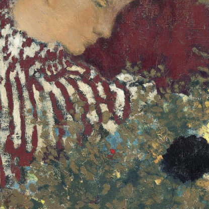 Donna In Abito A Righe Édouard Vuillard evu175 quadro stampato su tela